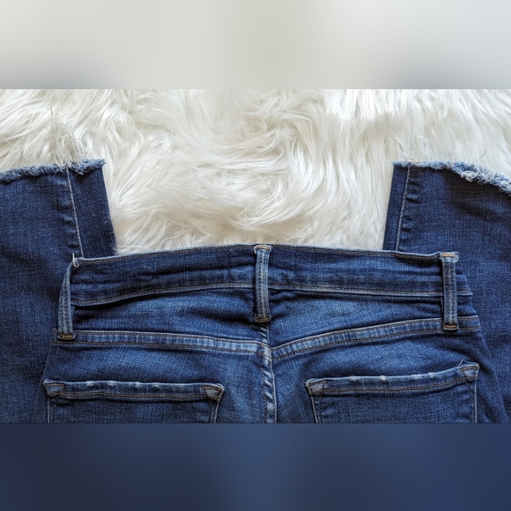 GUC Frame Le Skinny de Jeanne Crop in the York style dark distressed wash frayed - Picture 11 of 16
